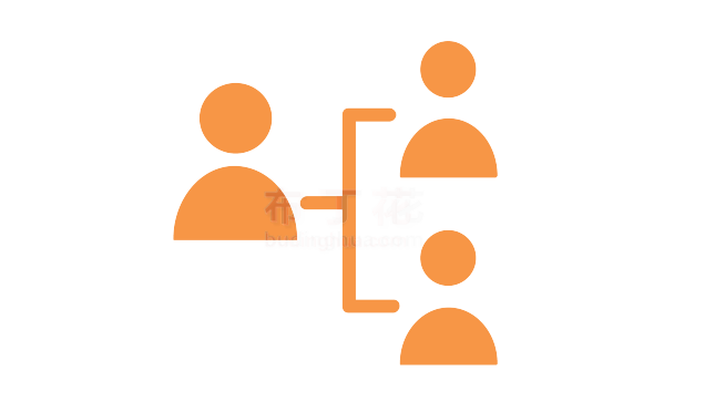 橙色人物管理组织节点矢量图案