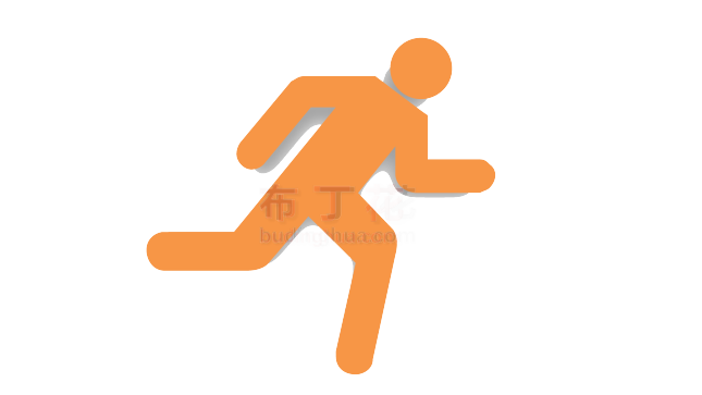 橙色典雅人跑步运动健身矢量图案素材库