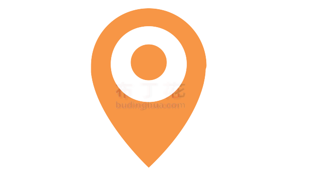 橙色清新圆形指南针GPS导航定位png图案下载