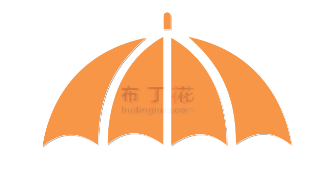 橙色没有杆的雨伞png矢量素材图库