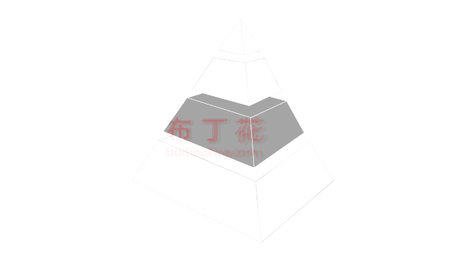 灰色简单3D分层金字塔三角形png图案下载