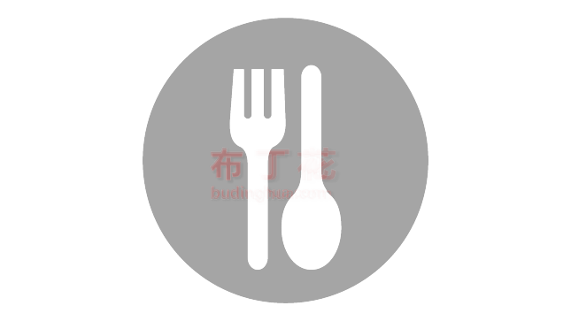 灰色纯色刀叉餐具logo矢量图