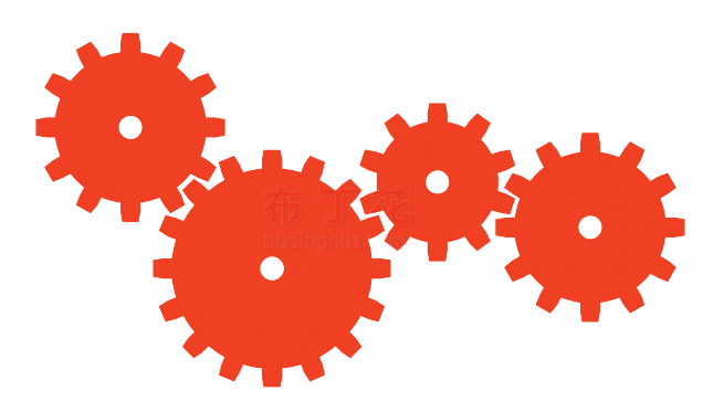 红色4个不同带下齿轮矢量图背景