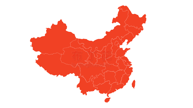 红色中国地图png图片素材