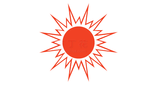 红色古典圆形太阳造型矢量图片大全