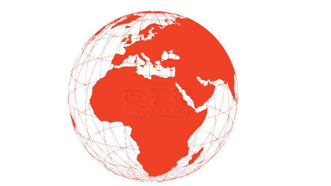红色可爱经度纬度全球地图地球矢量图格式
