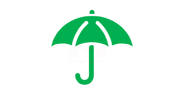 绿色一把小雨伞png图案