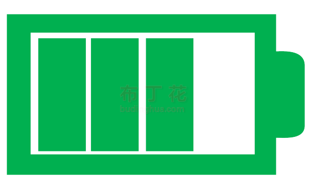 绿色简约三个90剩余电量手机电池标志矢量图案下载
