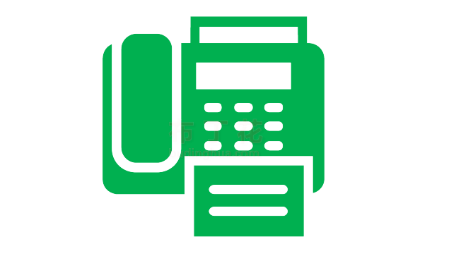 绿色固定电话传真机矢量图