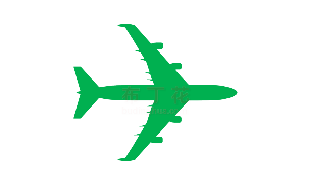 绿色大气大型客机矢量图案下载