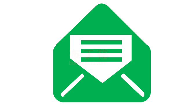 绿色展开邮件email信封png图案