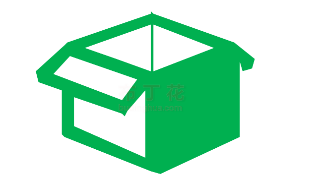 绿色方形打开的盒子png元素素材大全