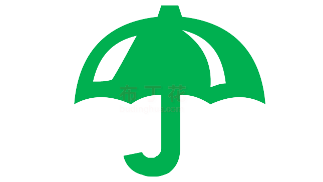绿色简单浪漫雨伞矢量图
