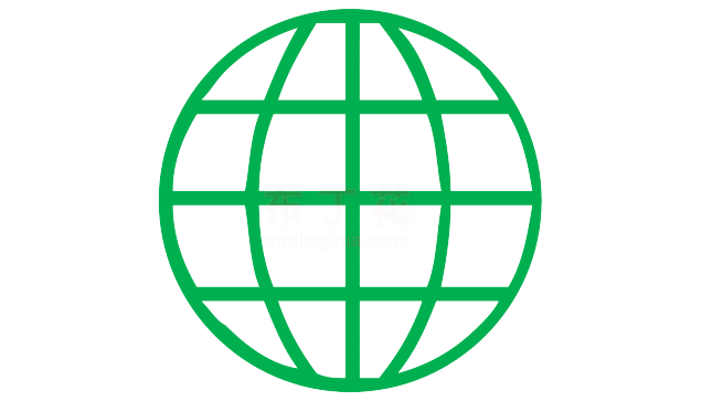 绿色古朴线条圆形全球地球地图png元素下载