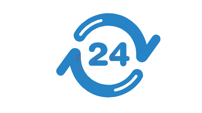 蓝色个性24小时营业7X24小时客服热线箭头矢量图元素