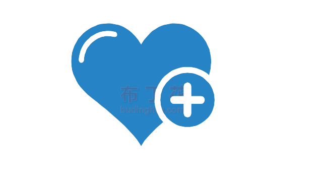 蓝色十字架心脏爱心公益logo免抠矢量素材