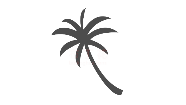 黑色文艺热带椰树叶子矢量素材图片库